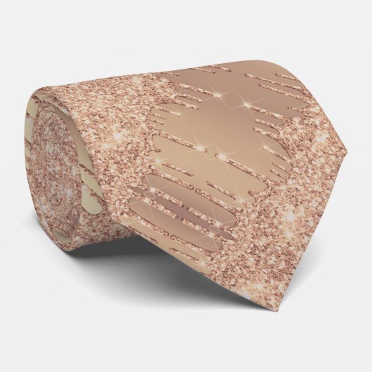 バラ金ゴールドネックタイ赤面グリッタースパークルドリップ ネクタイ (ロール)