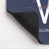 バラ金ゴールドネービーブルーガーリーグリッターダストモノグラム マウスパッド (コーナー)