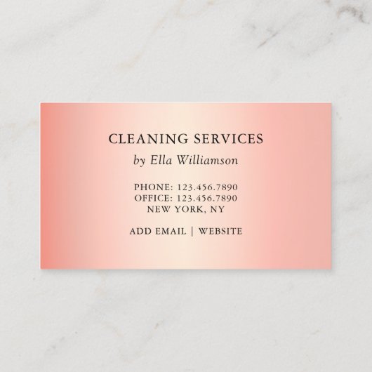 バラ金ゴールドハウスキーピング清掃サービス 名刺 (裏面)