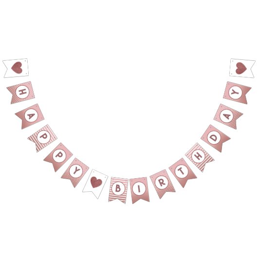 バラ金ゴールドハッピーバースデーシッガーリークウーマンパーティー バンティングフラッグ (全)