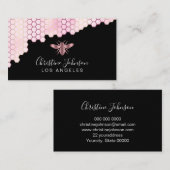 バラ金ゴールドハニカムとビーのロゴを黒に塗る 名刺 (正面/裏面)