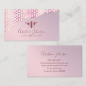 バラ金ゴールドハニカム及びbeeロゴ 名刺 (正面/裏面)