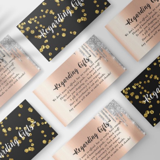 バラ金ゴールドハネムーンファンドブライダルシャワー結婚ズ エンクロージャーカード