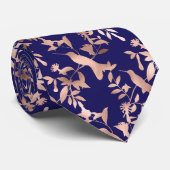 バラ金ゴールドハミングバードパターフォーマルン ネクタイ (ロール)