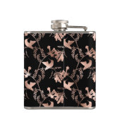 バラ金ゴールドハミングバードパターン フラスク (裏面)