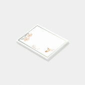 バラ金ゴールドハミングバードピンクパーソナライズされた花 ポストイット (アングル)