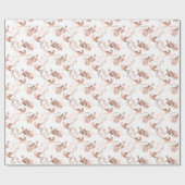 バラ金ゴールドハミングバ結婚ードパターン ラッピングペーパー (フラット)