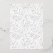 バラ金ゴールドハンドドローフローラ誕生日フォイルインビタティ 箔招待状 (裏面)