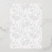 バラ金ゴールドハンドドローフローラ誕生日フォイルインビタティ 箔招待状 (裏面)