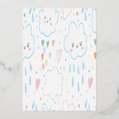 バラ金ゴールドハートオーバーザレインボー誕生日フォイルイン 箔招待状 (裏面)