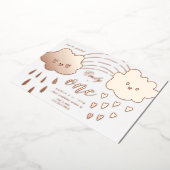 バラ金ゴールドハートオーバーザレインボー誕生日フォイルイン 箔招待状 (回転した状態)