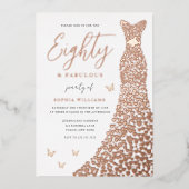 バラ金ゴールドハートガウン80thバースデーパーティ実在ー 箔招待状 (正面)