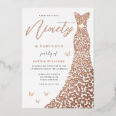 バラ金ゴールドハートガウン90thバースデーパーティ実在ー 箔招待状 (正面)