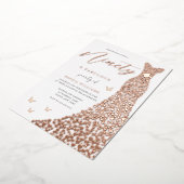 バラ金ゴールドハートガウン90thバースデーパーティ実在ー 箔招待状 (回転した状態)