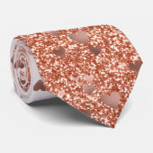 バラ金ゴールドハートバレンタインデーグラデーショングリッター ネクタイ (ロール)