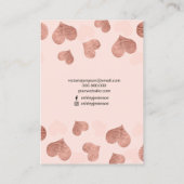 バラ金ゴールドハートピンクジュエリーイヤリング表示 名刺 (裏面)