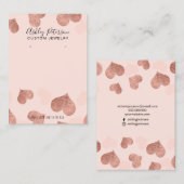 バラ金ゴールドハートピンクジュエリーイヤリング表示 名刺 (正面/裏面)