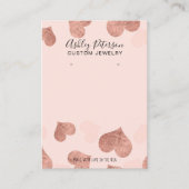 バラ金ゴールドハートピンクジュエリーイヤリング表示 名刺 (正面)