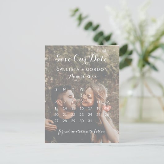 バラ金ゴールドハートフォトカレンダー日付の保存 案内ポストカード (スタンド正面)