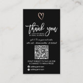 バラ金ゴールドハートブラックロゴqrコード感謝してい順序 名刺 (正面)
