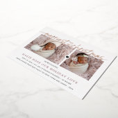 バラ金ゴールドハートリンクメリードクリスマス写真 箔シーズンカード (回転した状態)