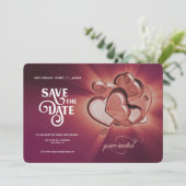 バラ金ゴールドハート保存日付（バージョン3） セーブザデート (スタンド正面)