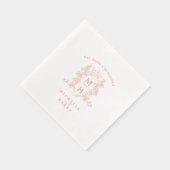 バラ金ゴールドハート結婚クラウンのモノグラカスタムム 箔ナプキン (右)