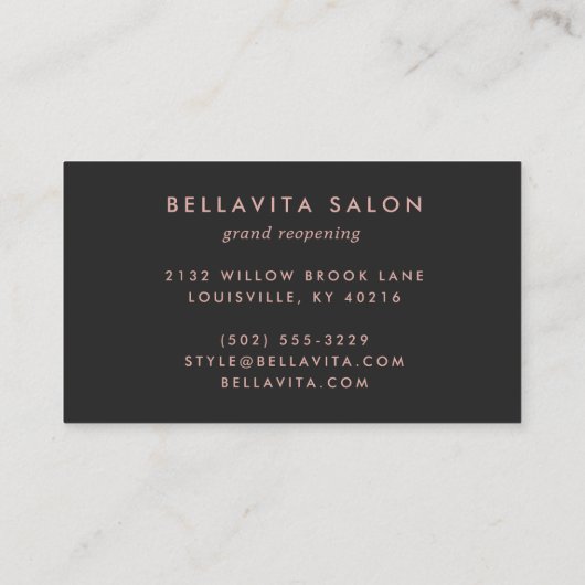 バラ金ゴールドハート美容師サロン 名刺 (裏面)