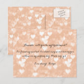 バラ金ゴールドハート赤面私の花嫁になる インビテーションポストカード (正面/裏面)