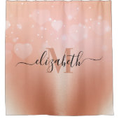 バラ金ゴールドハート シャワーカーテン (正面)