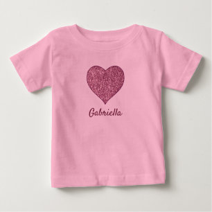 バラ金ゴールドハート ベビーTシャツ
