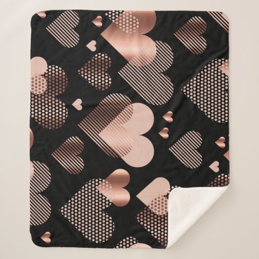 バラ金ゴールドハート、ヴィンテージブラック。 シェルパブランケット (正面)