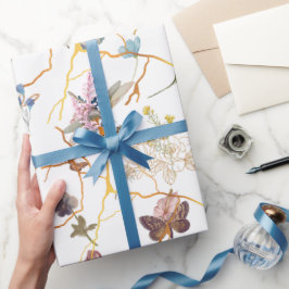 バラ金ゴールドバタフライガーデンラッピング紙 ラッピングペーパー