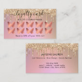 バラ金ゴールドバタフライグリッタードリップロイヤリティカード 名刺 (正面/裏面)