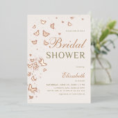 バラ金ゴールドバタフライスワーズエレガントブライダルシャワー 箔招待状 (立ち正面)