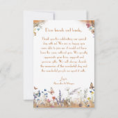 バラ金ゴールドバタフライ庭園の結婚式サンキューカード サンキューカード (正面)