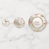 バラ金ゴールドバタフライ庭園の結婚式テーブル コンフェッティ (裏面)