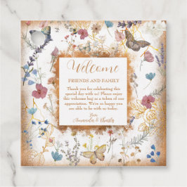 バラ金ゴールドバタフライ庭園の結婚式メッセージカード フェイバータグ