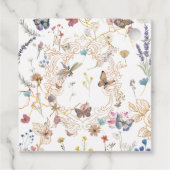 バラ金ゴールドバタフライ庭園の結婚式メッセージカード フェイバータグ (裏面)