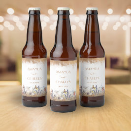 バラ金ゴールドバタフライ庭園の結婚式 ビールラベル