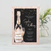 バラ金ゴールドバブリーシャンパンブライダルシャワー 招待状 (スタンド正面)