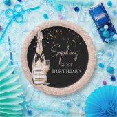 バラ金ゴールドバブルシャンパンバースデーパーティー ペーパープレート (パーティー)