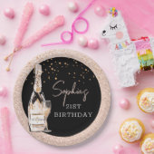 バラ金ゴールドバブルシャンパンバースデーパーティー ペーパープレート (パーティー)