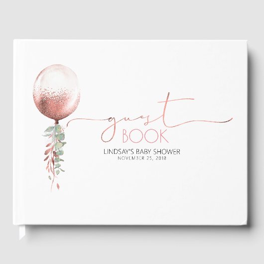 バラ金ゴールドバルーンガーランドベビーシャワーゲストブック ゲストブック (正面)