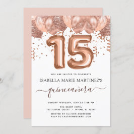 バラ金ゴールドバルーンキンセアニラお祝い 招待状