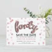 バラ金ゴールドバルーングリッター40歳誕生日 招待状 (スタンド正面)