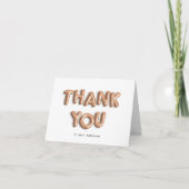 バラ金ゴールドバルーンパーソナライズされたサンキューカード サンキューカード (正面)