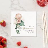 バラ金ゴールドバルーンピーチフローラバンチ赤ちゃんシャワー スタンダードカクテルナプキン (インサイチュ)