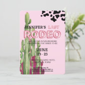 バラ金ゴールドバルーンフォント女性のカーボーイバチェロレッテ 招待状 (スタンド正面)