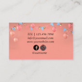 バラ金ゴールドバルーンモダン名刺 名刺 (裏面)